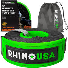 3" x 30' Ultimate Recovery Tow Strap - Black